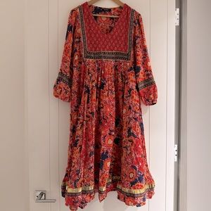 Anthropologie RD + Koko Floral Jacinto Peasant Dress